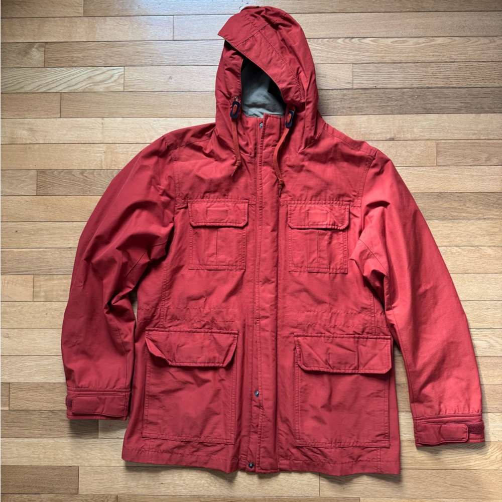 Orange Hooded Rain Jacket